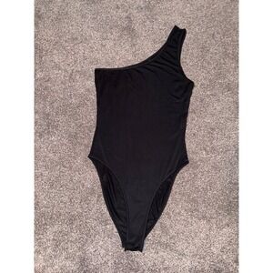 SHEIN Black One Shoulder BodySuit‎